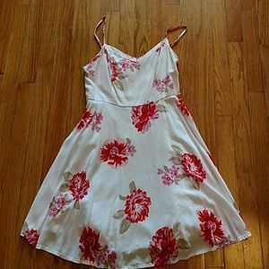 White and pink floral dress